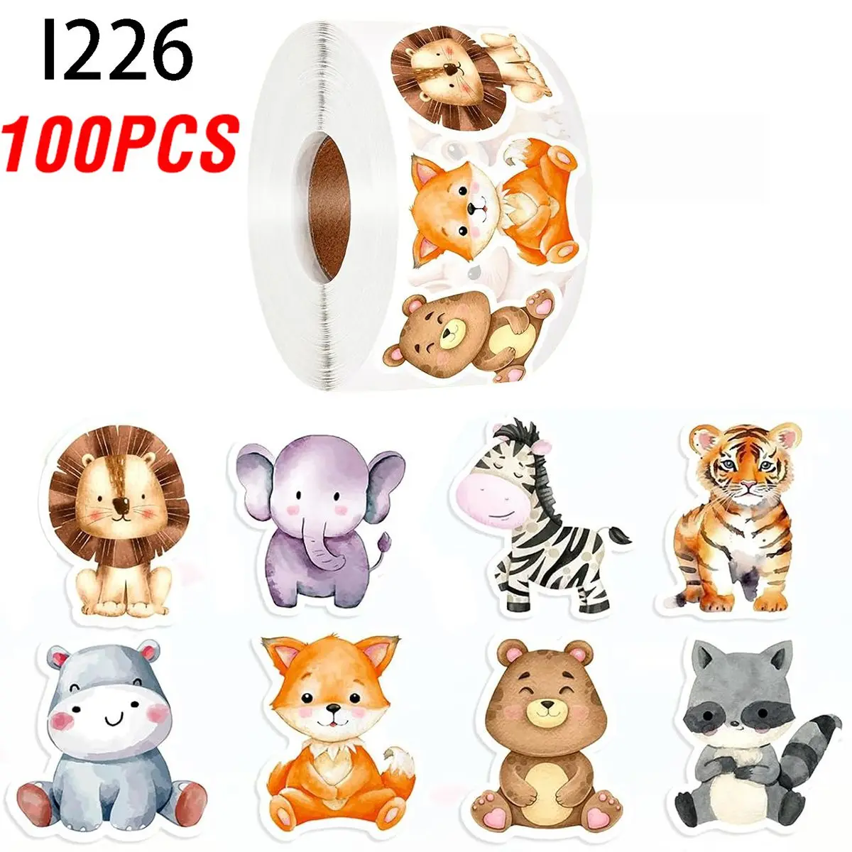 Набор наклеек с животными и зонтами, 100-500 шт. фридерун райхенштеттер кто живёт в лесу развивающие задания более 60 наклеек с животными 4 6 лет