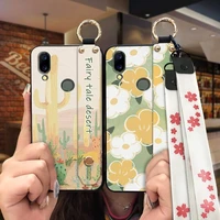 Lanyard Silicone Phone Case For UMIDIGI A3S sunflower Shockproof Original Back Cover Soft Case ring