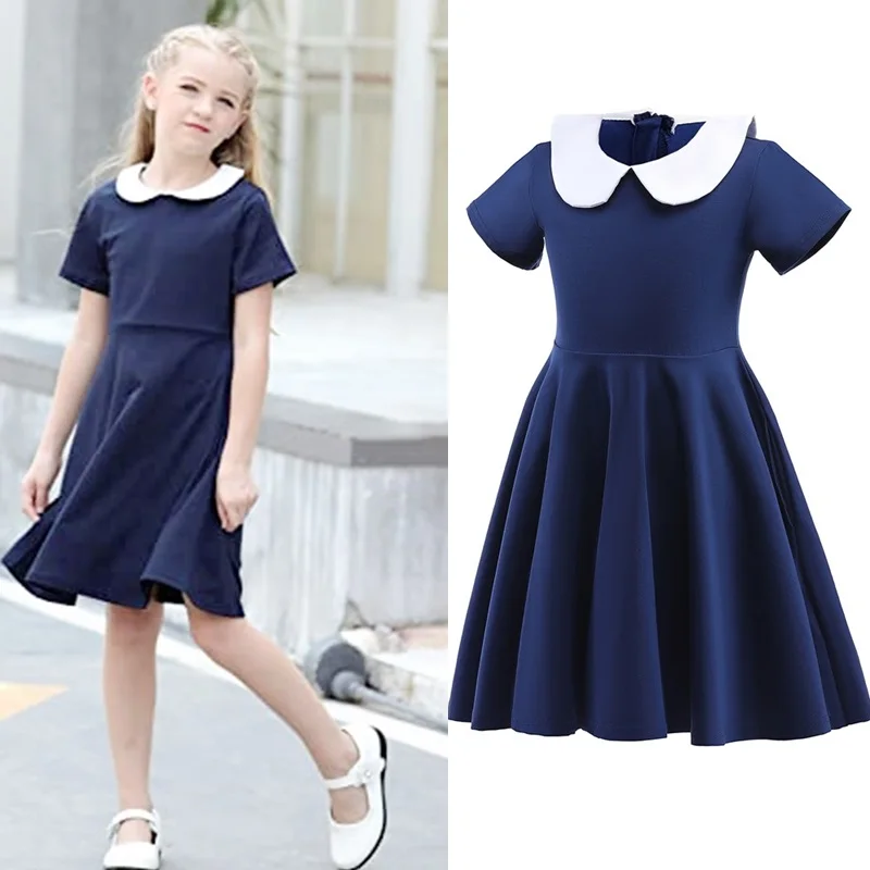 

Детская одежда в Корейском стиле, Повседневное платье для девочек, новинка, милая одежда в Корейском стиле с круглым вырезом для кукол, плат...