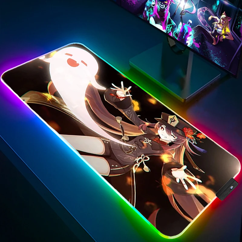 

Hutao Mouse Pads Big Pad Keyboards Accessories Computer Games Table Illuminated Mause Gaming Mat Gamer Keyboard Xxl RGB Xxxl Pc