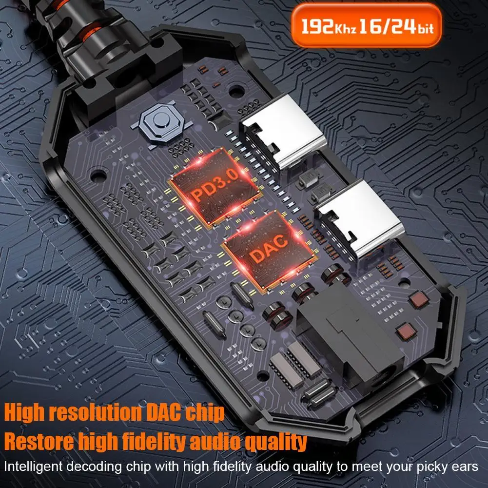 3-in-1 Multifunctional Audio Adapter Ax100 TypeC To PD+3.5mm+Type C Audio Output PD 60W QC 18W Fast Charger For Android And D2M3