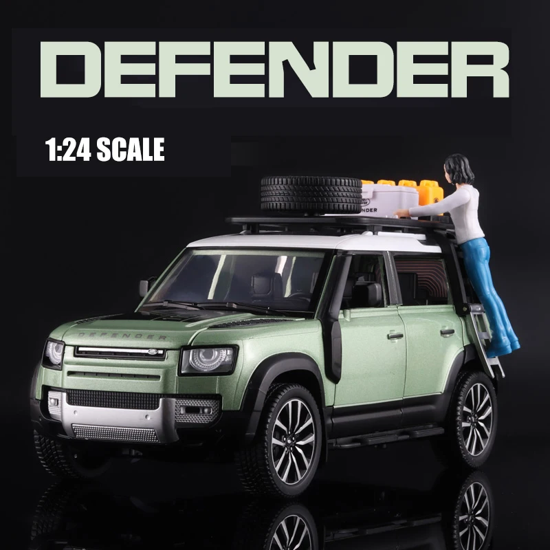 

1:24 Scale Lands Rover Defender Off-road Vehicle SUV Alloy Model Car Diecast Model Simulation Sound & Light Toys For Children
