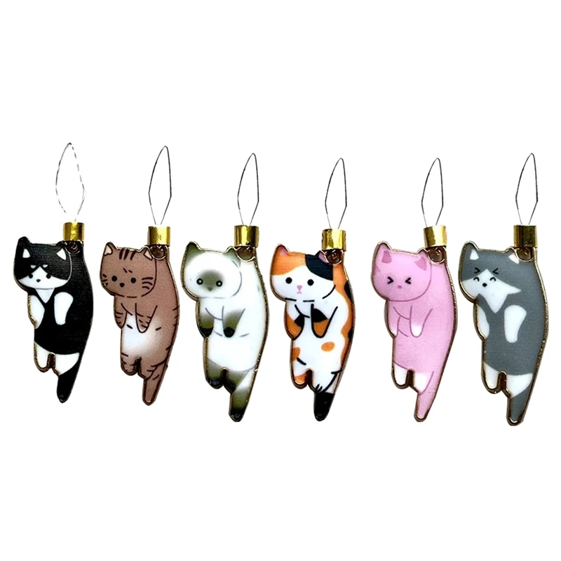 

6 шт. персонализированный ручной набор для шитья «сделай сам» с магнитной иглой в форме сердца, для любителей кошек