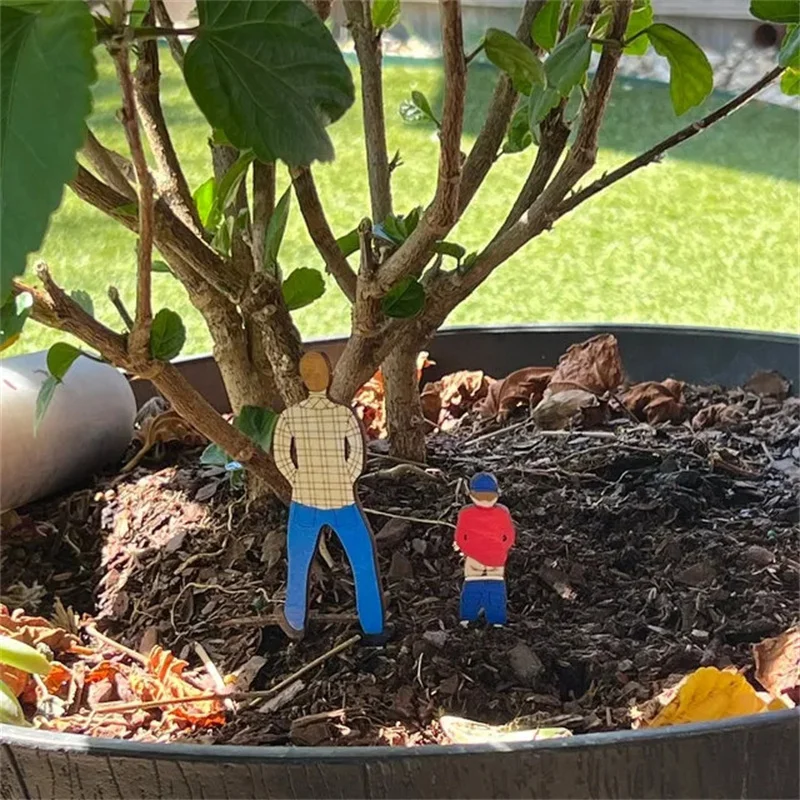 3 шт. забавные деревянные этикетки для людей садовый газон цветочный горшок