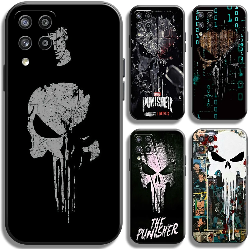 

Marvel Punisher Frank Castle For Samsung Galaxy A22 A22 5G Phone Case Shell TPU Black Cases Back Coque Carcasa Full Protection