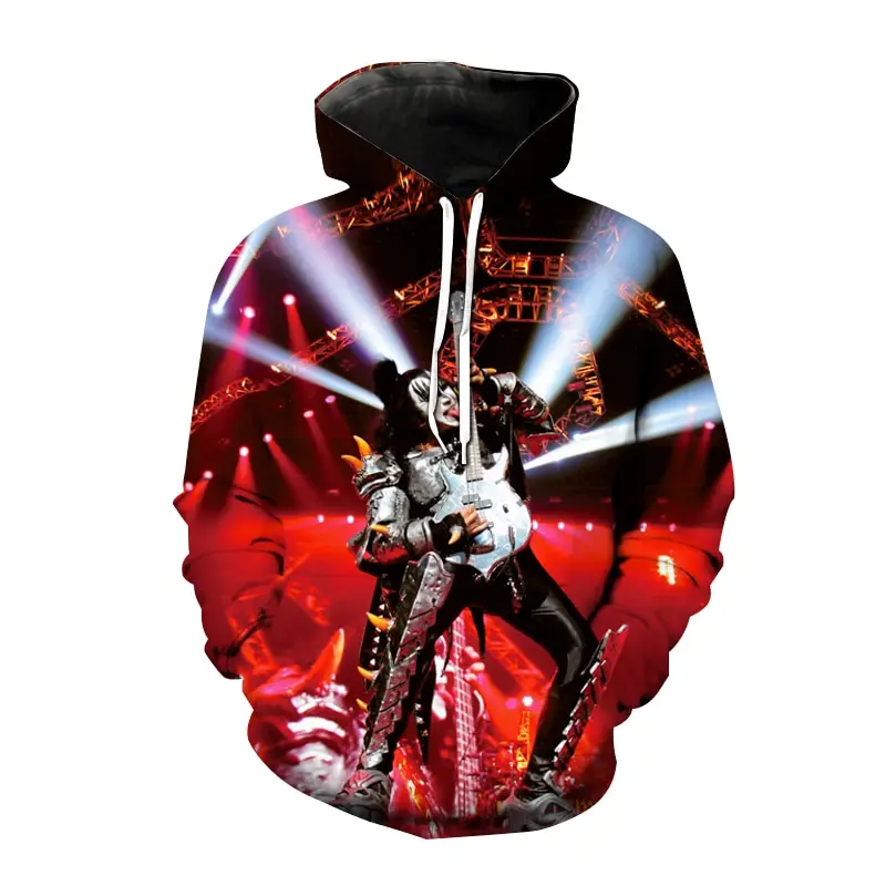 

New Rock Singer Kiss Band 3D Print Men Women Hoodies Hip Hop Oversized Pullover Hooded Sweatshirts Streetwear Kids Tops Clothing