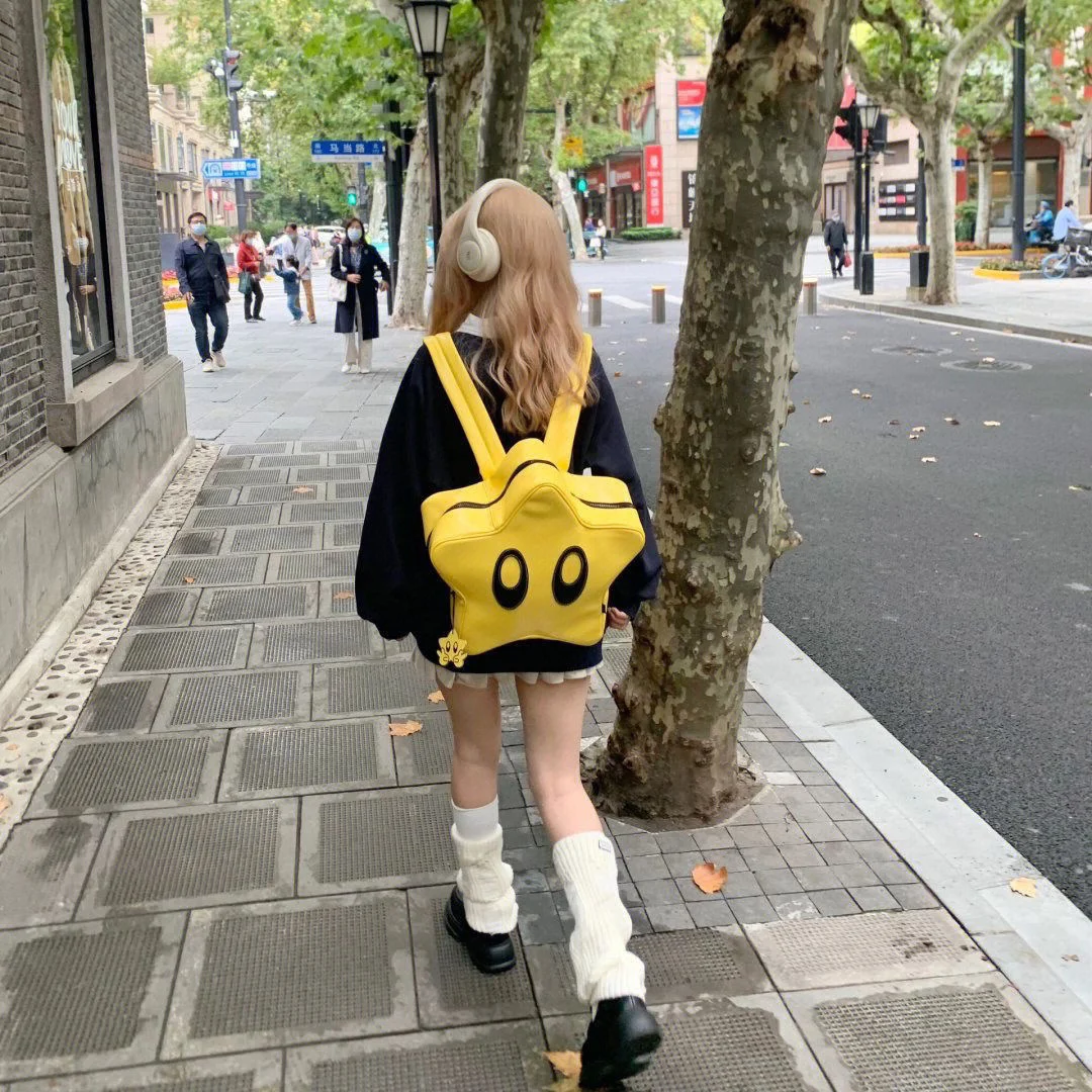 Y2K Korean Fashion Casual Kawaii Book Bag Cute Star Backpack Student Bags Schoolbag Kids Travel Girls Ladies Backpacks For Women