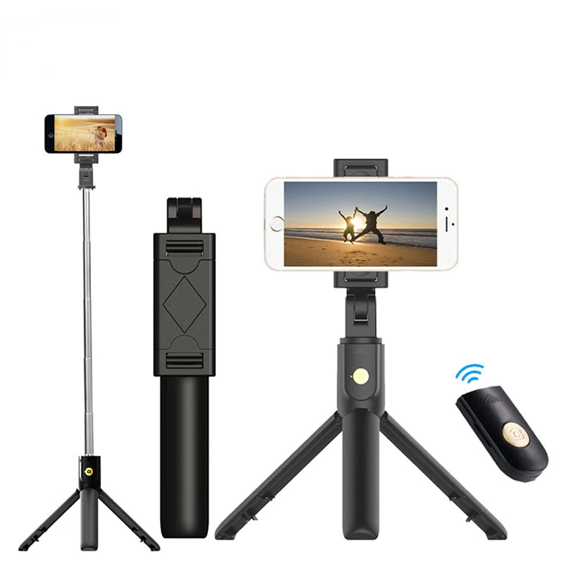 

Wireless Bluetooth-compatible Selfie Stick Foldable Mini Tripod Expandable Monopod with Remote Control for IOS Android