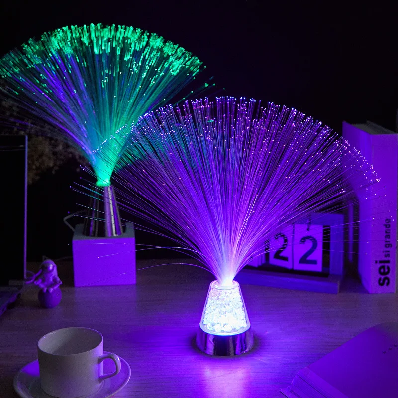 

Colorful Led Fiber Optic Light 4 Modes Color Changing Starry Sky Remote Control Night Lamp For Home Decor