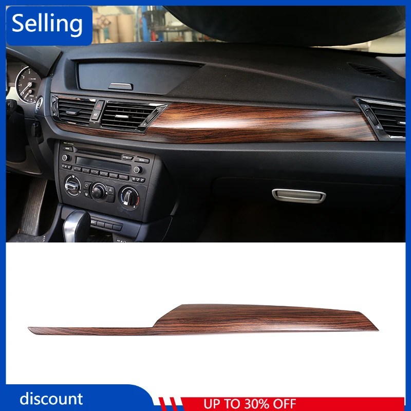 

ABS Pine Wood Grain Car Interior Center Console Protection Panel Cover Trim For BMW X1 E84 2011-2015 Accessories fast ship