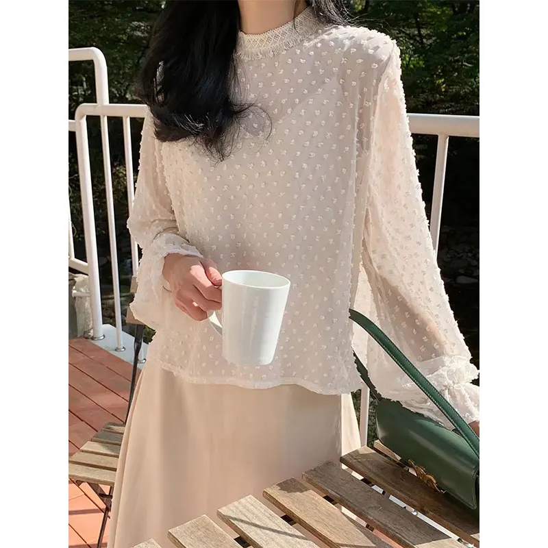 Шикарный осенний Элегантный комплект во французском стиле рубашка с трехмерными