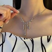 light luxury minority design european and american water drop lava necklace for women 2022 new cold wind hip hop jewelry gifts