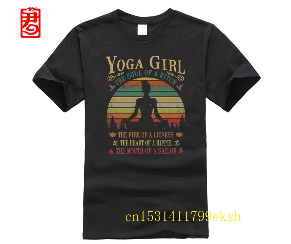 

2023 Brand Yoga Girl The Soul Of A Witch The Fire Of A Lioness The Heart Of A Hippie men t-shirt