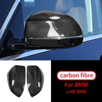 for bmw x5 x6 f15 f16 14 18 2pc real carbon fiber rear view mirror cover side mirror wing mirror replace cover