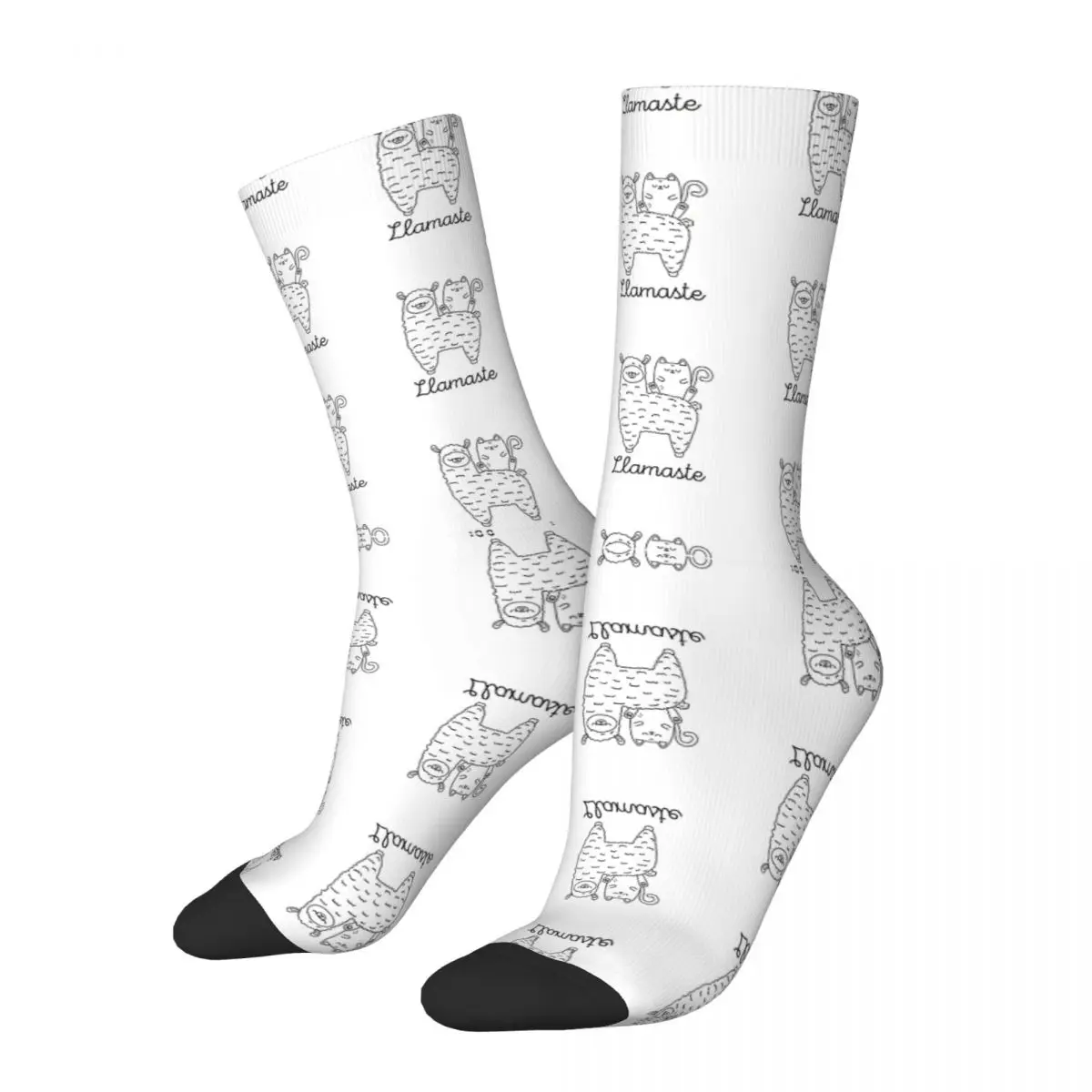 Носки для йоги в стиле хип-хоп мужские и женские, с изображением милой кошки и надписью «ламласта»