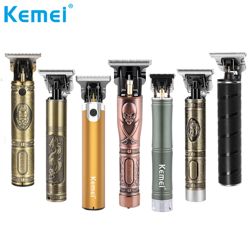 Kemei Electric Pro Li Clippers Barber 0mm Hair Trimmer Professional Haircut Shaver Carving Hair Beard Machine Styling Tool