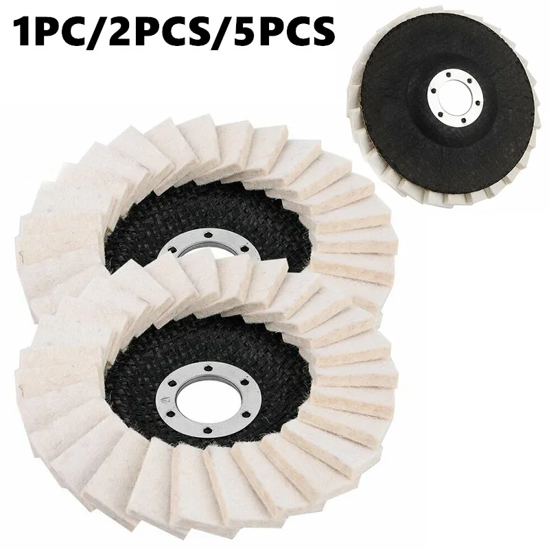 

1Pc/2Pcs/5Pcs 5Inch 125mm Round Polishing Wheel Felt Wool Buffing Polishers Pad Buffer Disc For Angle Grinder Polishing Discs