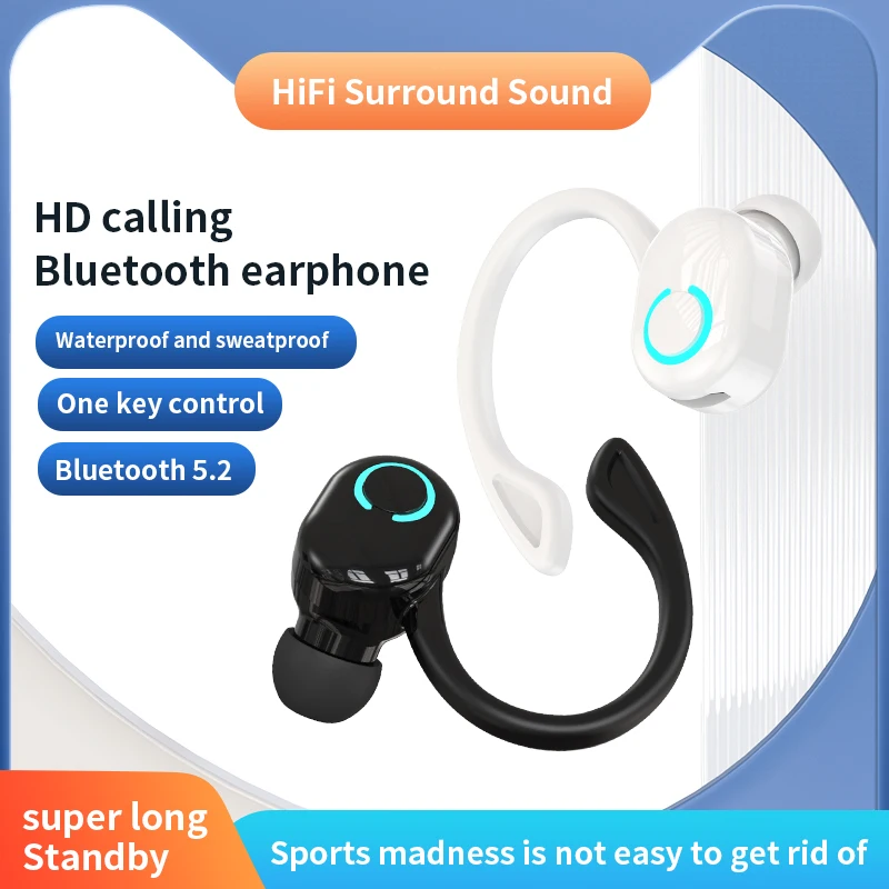 

Mini Bluetooth Earphones Headphones Handsfree Wireless Earhook Headset Business Drive Call Sports Earbuds Earphone For All Phone