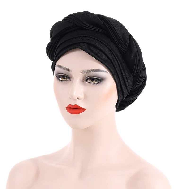 

Fxhixiy Hijab Braid Silky Turban Hats for Women Cancer Chemo Beanies Cap Headwrap Headwear Soft Turban Hats Beanie Twisted Hijab