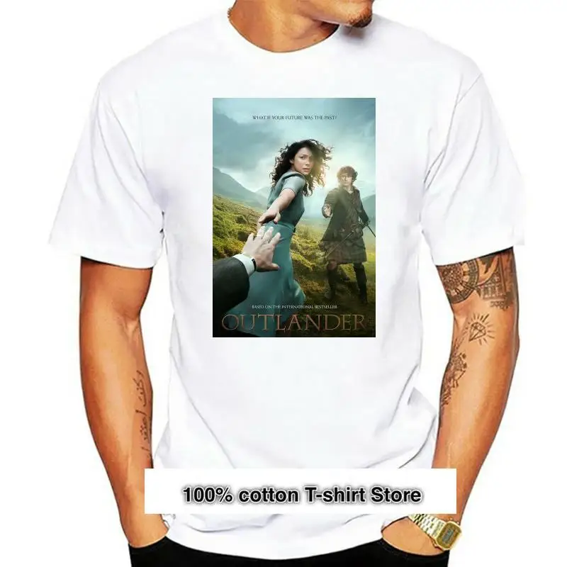 

Camiseta Unisex de la serie de TV Outlander, póster artístico de talla grande, negra, Vintage, novedad