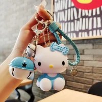 sanrio 8cm key chains hello kity cat high quality cute cartoon sitting toy car book bag decoration gifts for girl childrens