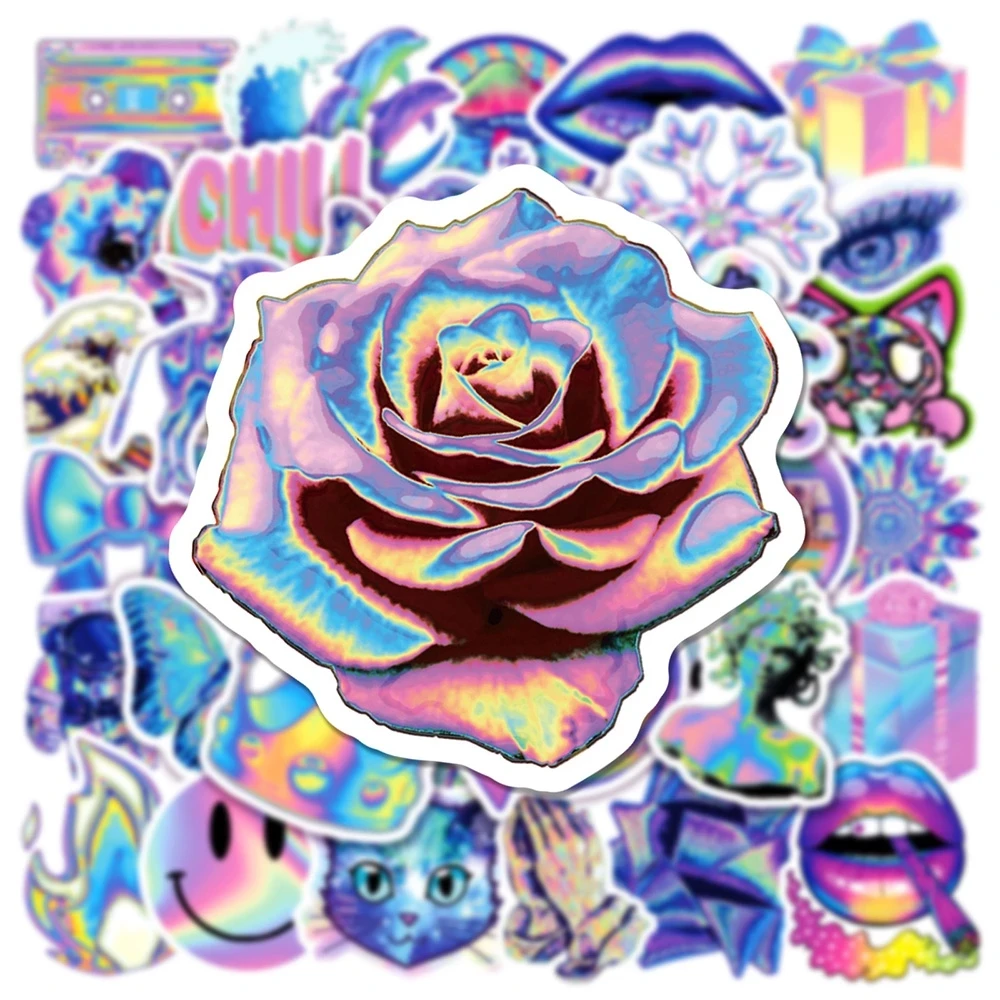 

10/30/50 шт., голографические наклейки для скейтборда, телефона, ноутбука