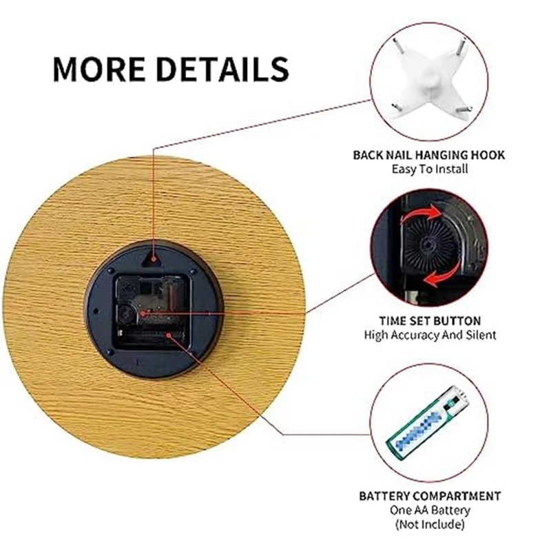 Настенные часы бесшумные не тикающие декоративные для кухни ванной комнаты