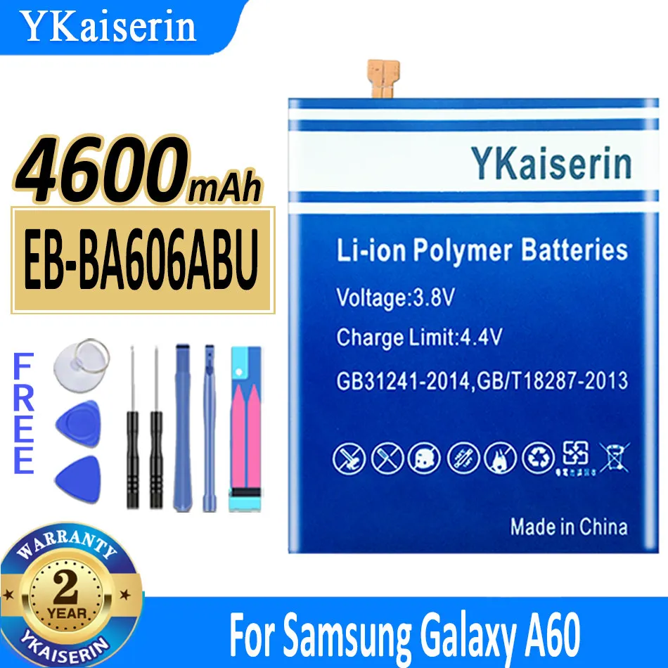 

YKaiserin Battery EB-BA606ABU EBBA606ABU For Samsung Galaxy A60 A 60 Replacement Battery 4600mAh + Tools
