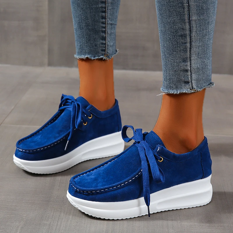 

New Women Casual Shoes Height Increasing Wedge Sneakers Woman Vulcanize Canvas Shoes Solid Color Plus Size Chunky Platform Shoes