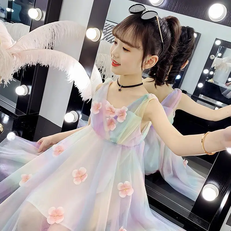 

Летнее вечернее платье для девочек, новинка, модная шифоновая детская одежда для принцесс от 2 до 12 лет, одежда в китайском стиле для детей 11 ...