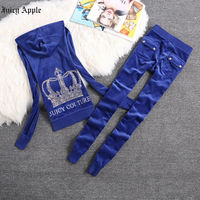 Juicy Apple Tracksuit Women Spring / Fall 2022 Velvet Tracksuits Velour suit women Track suit Hoodies and Pants SIZE S - XXL