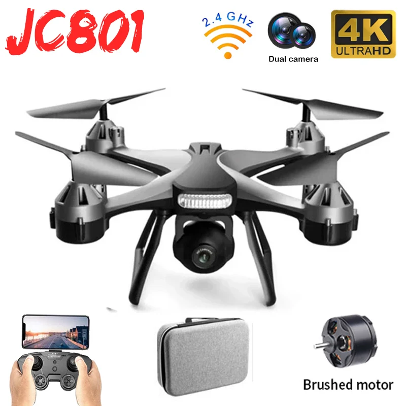 

2022 HD Дрон 4K Профессиональный новый воздушный вертолет JC801 пульт управления квадрокоптером двойная дистанционная Камера Двойная Wi-Fi фотокамера