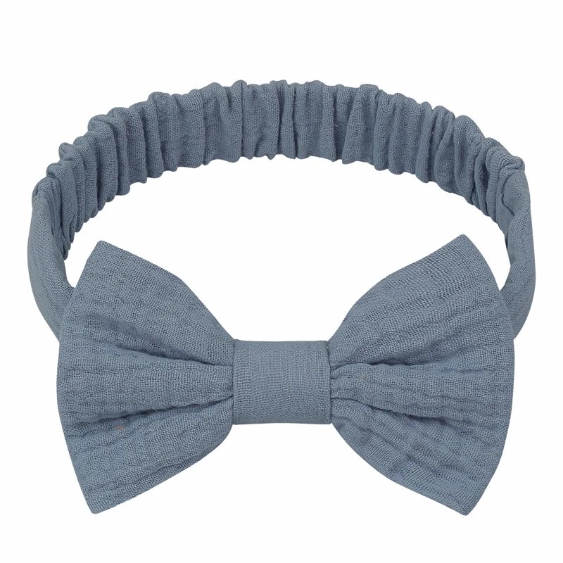 

Child Girls Elastic Bow Headband Solid Color Bowknot Hair Band Kids Soft Cotton Headwear Turban Hair Accessories