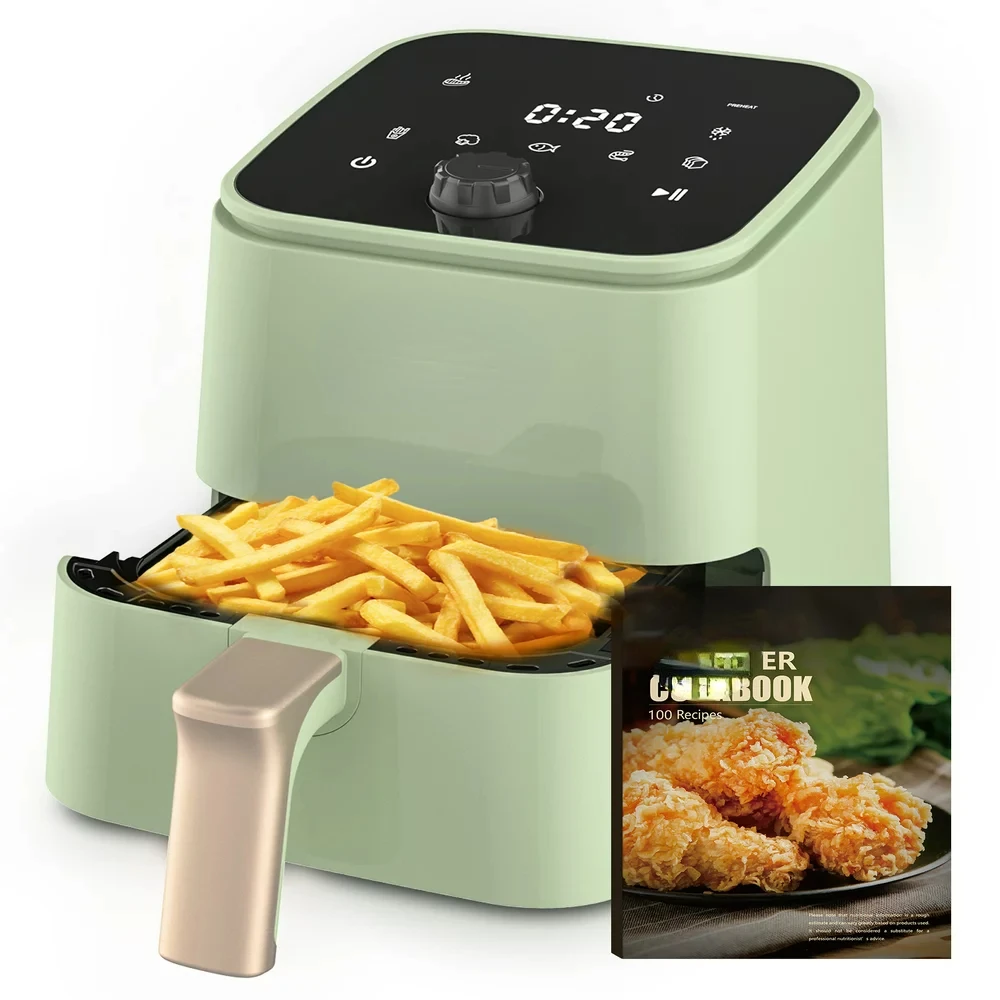 

Air Fryer Oven 2Qt Oil-less Air Fryer with Touchscreen Temp Knob Control