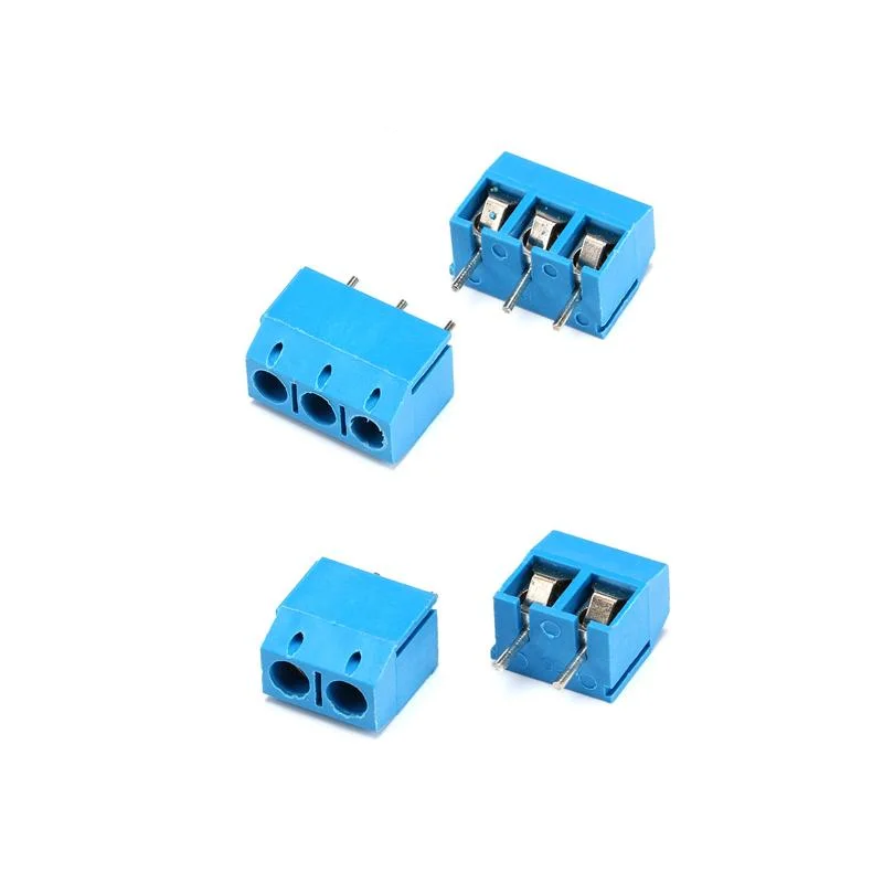 

100PCS KF301 5.08mm Connector Pitch 5.08mm Copper Blue PCB Terminal Blocks Screw Terminal Can Be Stitched Connector Straight Leg