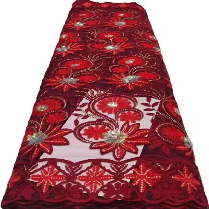 

2023 красная французская фототкань с вышивкой, 5 ярдов, африканская кружевная ткань для свадьбы, зеленая