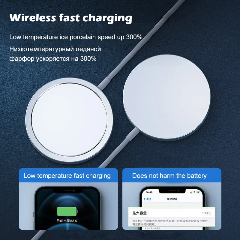 15w magnetic wireless fast charging for apple iphone 13pro max 13pro 13 macsafe quick charger for apple iphone 12pro max 12pro free global shipping