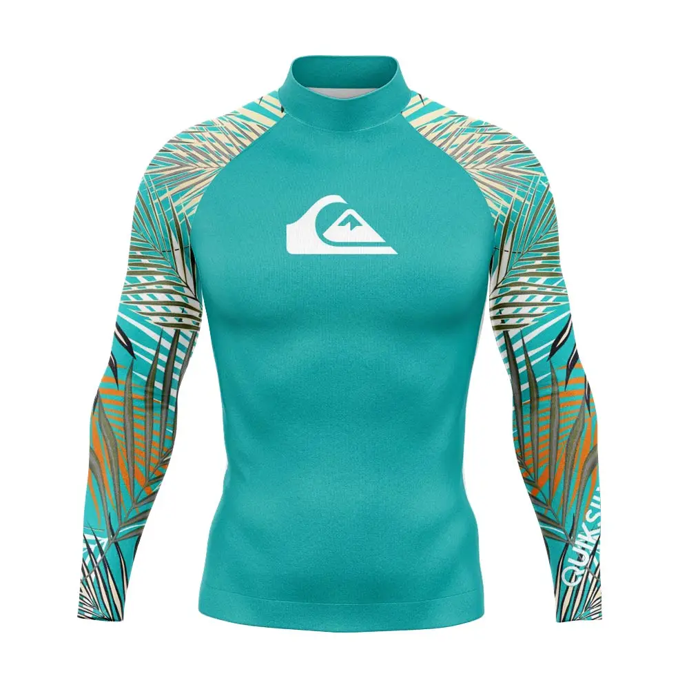 

Men's Surfing Diving T-shirt Basic Skin Suit Long Sleeve Rash Guard Swim Shirt Uv Sun Protetion Swimsuit Tops Swimming Rashguard