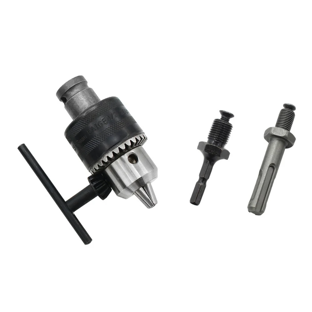 

4/5pcs Manual Chuck Set Square Handle Round Handle Extension Rod Hammer Accessories Impact Drill Woodworking Tool 6.5/10/13/16mm