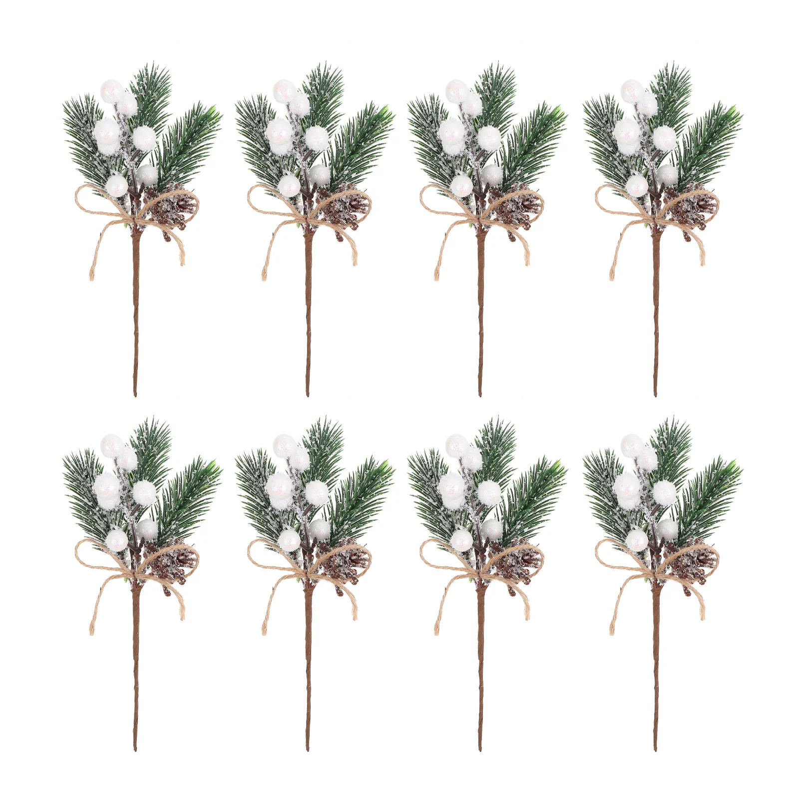 

20 Pcs Christmas Berry Pine Needles Branch Berries Wedding Decors Home Decoration Xmas Tree Wreath Decorative Simulation Picks
