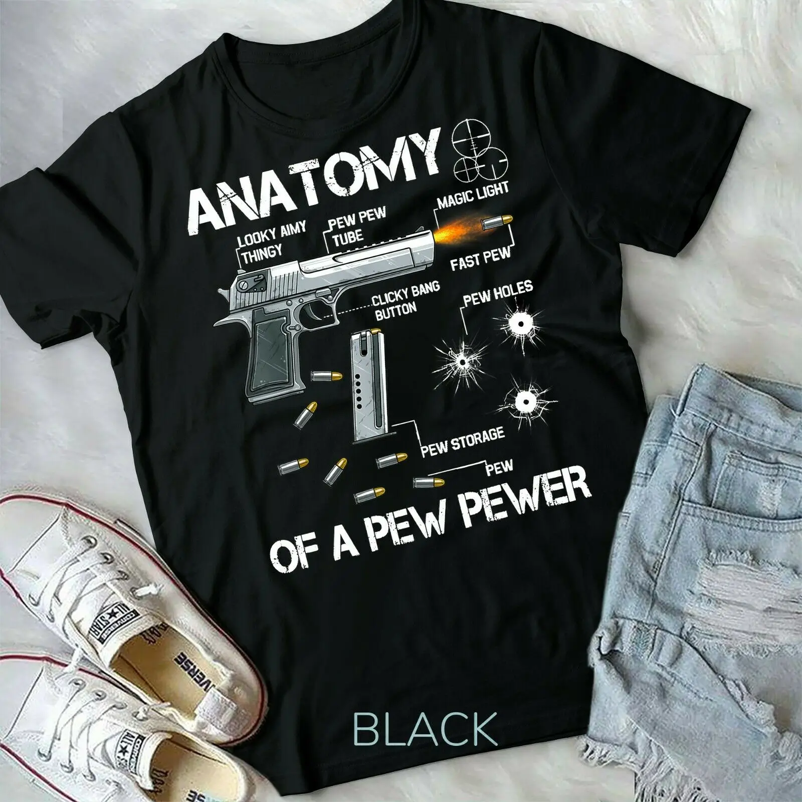 

Anatomy Of A Pew Pewer - Ammo Gun Amendment Meme Lovers T-Shirt