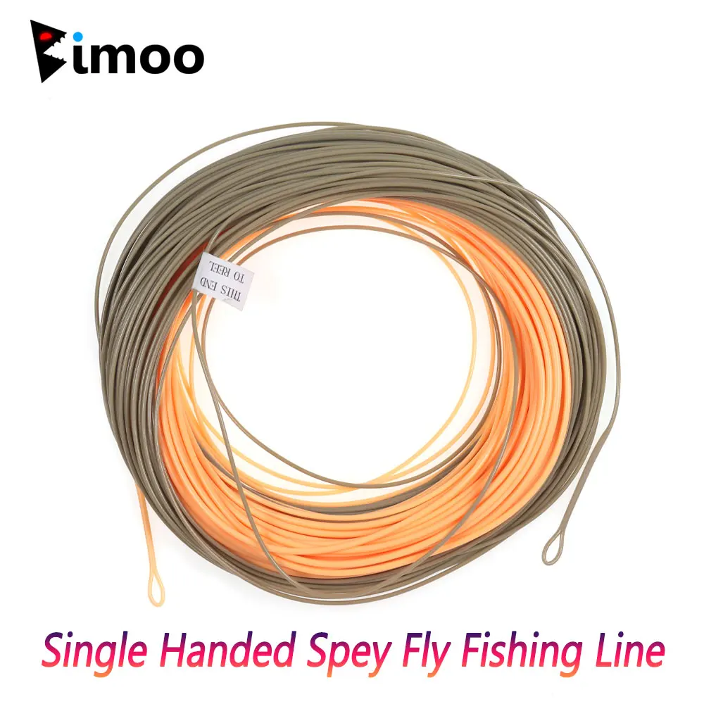 

Bimoo 90FT WF-1F~WF-7F Single Handed Spey Fly Fishing Line Weight Fowarded Floating Fly Line With 2 Weld Loops Camo Peach