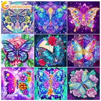 chenistory 60x75cm painting by numbers butterfly diy painting by numbers on canvas digital hand painting frameless home decor ar