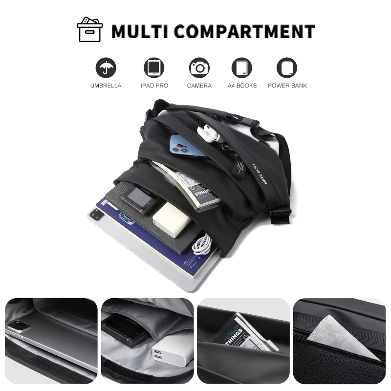 Men's Crossbody Bag High Quality Fashion Waterproof IPad Multifunctional Personal Bag Business Short Trip Casual Message Bag