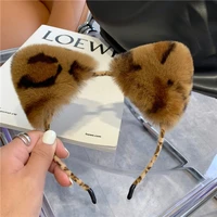 Face Wash Hair Bands Women's Real Rex Rabbit Fur Cat Ears Hair Accessories Online Influencer Cute Plush Headdress