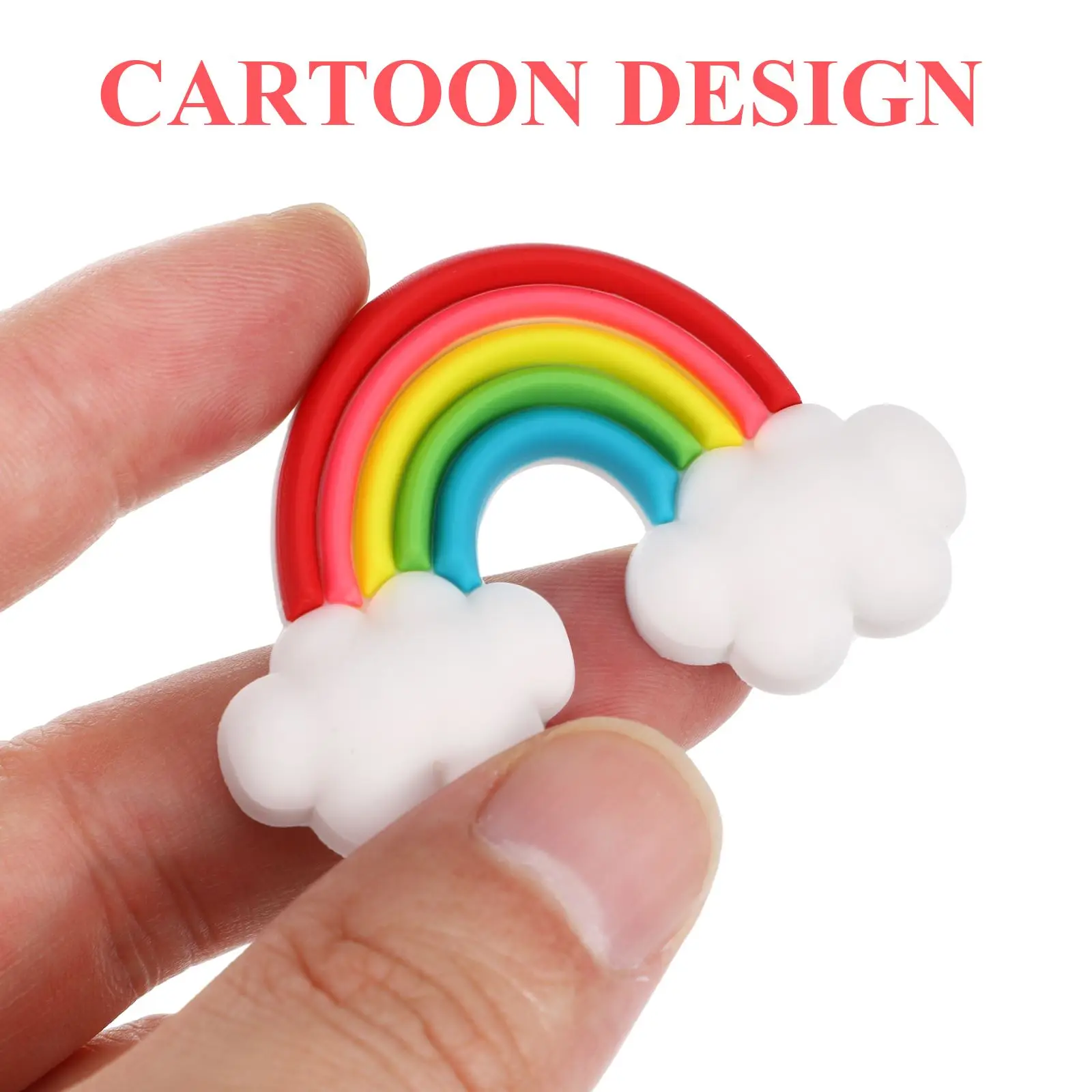5PCS Creative Cartoon Heart Fridge Magnets Rainbow Magnetic Sticker for Refrigerator Whiteboard Office Home Decoration
