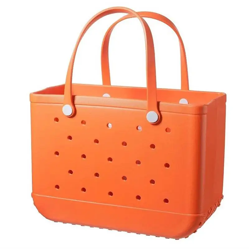

Women Waterproof Tote Bags With Holes Summer Rubber Tote Bag Large EVA Handbag For Beach Travel Sports