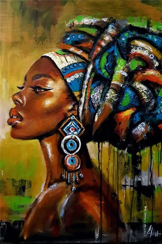 Африканская черная женщина декор живопись на холсте АФРИКАНСКАЯ ДЕВУШКА Холст