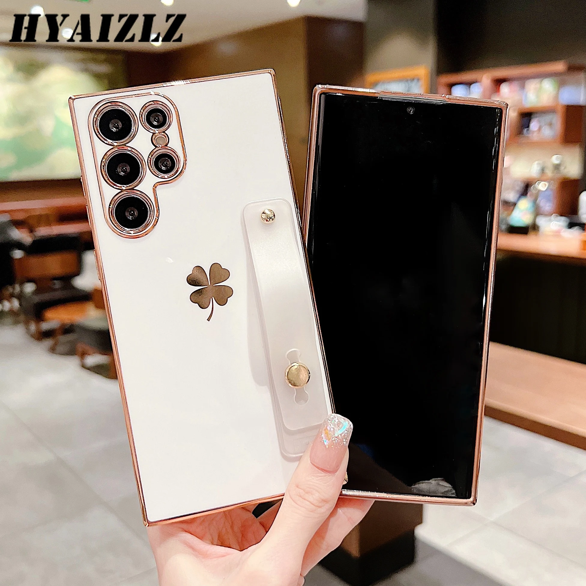 

Kickstand Soft Silicone Case for Samsung Galaxy S22 Ultra S21FE S20 FE A53 A33 A13 Slim Cover Plating Shockproof Fashion Pattern