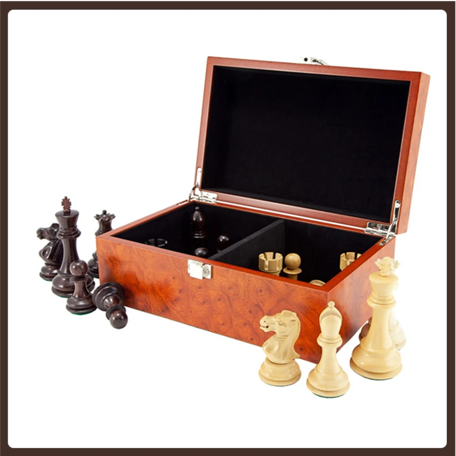 Wooden Chess Box Exquisite Luxury Classic Staunton Tournament Retro Piece Storage Juegos De Mesa Chess Decoration Gift